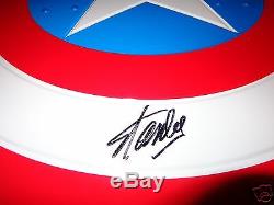 Stan Lee Signed Deluxe Marvel Full Size Prop Metal Shield Captain America + COA