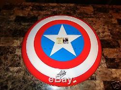 Stan Lee Signed Deluxe Marvel Full Size Prop Metal Shield Captain America + COA