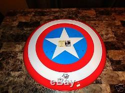 Stan Lee Signed Deluxe Marvel Full Size Prop Metal Shield Captain America + COA