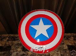 Stan Lee Signed Deluxe Marvel Full Size Prop Metal Shield Captain America + COA