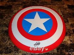 Stan Lee Signed Deluxe Marvel Full Size Prop Metal Shield Captain America + COA