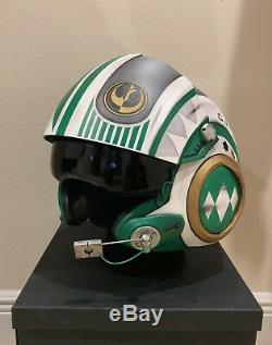 Star Wars Custom Green Power Ranger MMPR X-wing pilot Costume helmet Movie Prop