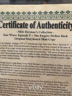 Star wars storyboards Empire Strikes Back movie props George Lucas Art COA