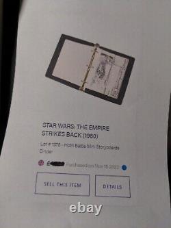 Star wars storyboards Empire Strikes Back movie props George Lucas Art ESB x1