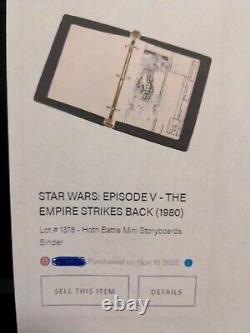 Star wars storyboards Empire Strikes Back movie props George Lucas production