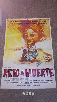 Steven Spielberg movie truck Dennis Weaver signed Duel Movie poster Horror Jaws