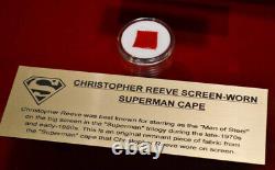 Superman CHRISTOPHER REEVE Signed Autograph, PIECE of CAPE, FRAME, COA UACC, DVD