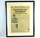 Superman Movie Prop Newspaper Daily Planet Christopher Reeves Framed & Matted