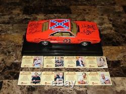 The Dukes Of Hazzard Cast SIGNED General Lee 118 1969 Dodge Charger Prop + COA