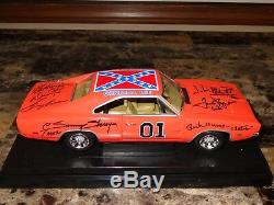 The Dukes Of Hazzard Cast SIGNED General Lee 118 1969 Dodge Charger Prop + COA