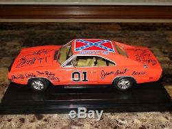 The Dukes Of Hazzard Cast SIGNED General Lee 118 1969 Dodge Charger Prop + COA