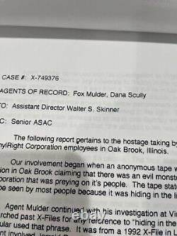 The X-Files Authentic Movie Prop- Investigation report used on episode