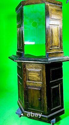 Ticket Booth Vintage Wood Glass Window Bank Teller Window Movie Prop Screen Used