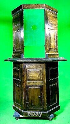 Ticket Booth Vintage Wood Glass Window Bank Teller Window Movie Prop Screen Used