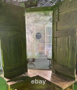 Ticket Booth Vintage Wood Glass Window Bank Teller Window Movie Prop Screen Used