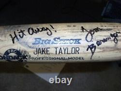 Tom Berenger Major League Movie Used Baseball Bat Jake Taylor Autograph Psa Dna