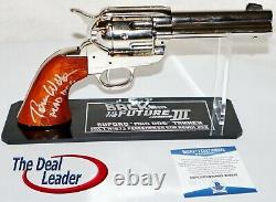 Tom Wilson Back To The Future 3 Signed Mad Dog Prop Metal Replica Gun Beckett