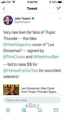 Tropic Thunder Tom Cruise Ben Stiller Justin Theroux Signed Vibe Magazine Prop