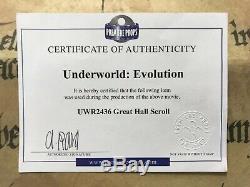 Underworld Evolution Great Hall Scroll Movie Prop With COA UWR2436 11x17.5