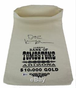 Val Kilmer Doc Signed 1880 Bank Of Tombstone Canvas Prop Money Bag BAS Witness