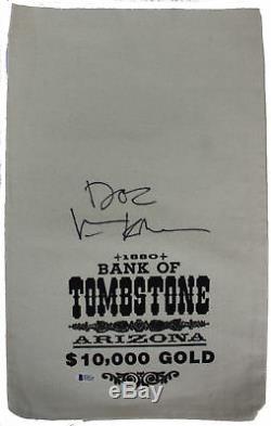 Val Kilmer Doc Signed 1880 Bank Of Tombstone Canvas Prop Money Bag BAS Witness