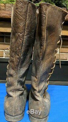 Vin Diesel Screen Used Movie Prop Antqiue Leather Boots Vibram Last Witch Hunter