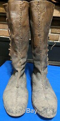 Vin Diesel Screen Used Movie Prop Antqiue Leather Boots Vibram Last Witch Hunter