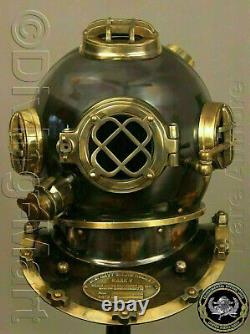 Vintage Boston Navy Mark V Steel Copper Diving Divers Helmet Scuba Deep Sea Sca