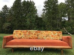 Vintage Mid Century Modern 1970s Groovy Floral Sofa Couch Movie Set Prop Retro