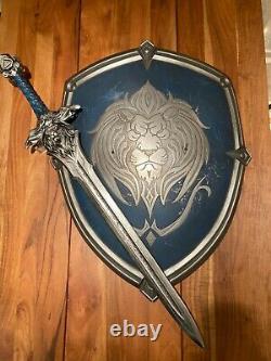 Warcraft Movie Prop Film Used Alliance Large Shield And Sword