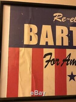 West Wing Film Movie Prop Set Used Re-Elect Bartlett Sign