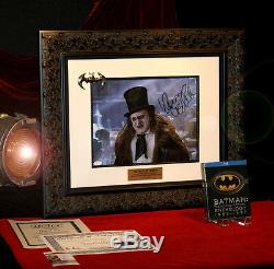 Wow! BATMAN PROP Tombstone, DANNY DEVITO Signed, COA, UACC, DVD, Frame + Easel